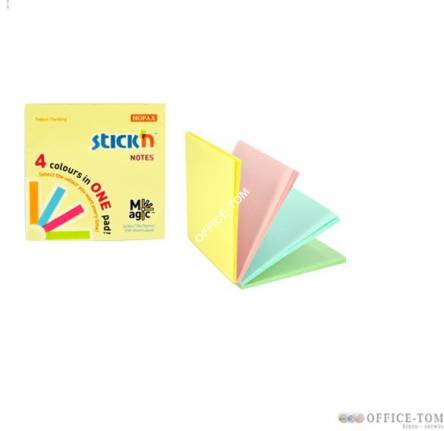 Notes samoprzylepny MAGIC PAD 76X76mm pastel mix (12) STICK\'N