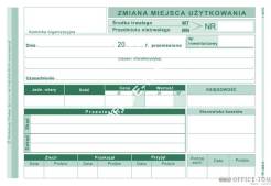 MT Zmiana Miejsca Użytkowania Środka Trwałego MICHALCZYK I PROKOP A6 40 kartek