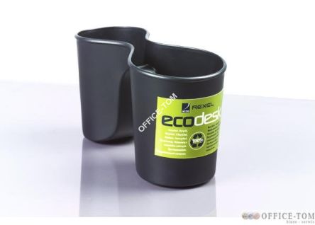 Pojemnik na długopisy REXEL ECODESK podwójny czarny