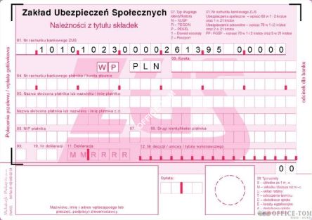 ZUS - Polecenie Przelewu MICHALCZYK I PROKOP A6 80 kartek