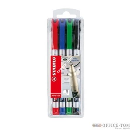Marker permanentny STABILO Write-4-All, FINE, 4 kolory w etui