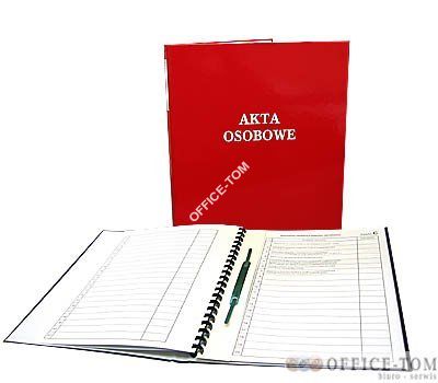 Teczka akt osobowych WARTA oprawa twarda b. wew. czerwona zadr.