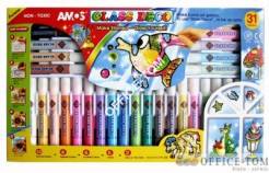 Farby witrazowe AMOS GD10P31 - 10,5ml x 31 kolorów