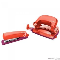 Zestaw dziurkacz i zszywacz mini Leitz Urban Chic czerwony