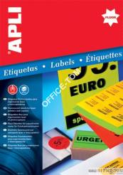 Etykiety APLI  uniwersalne 64 x 33,9 zaokrąglone rogi fluo pomaranczowe 20ark 480szt