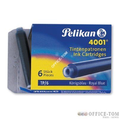 Naboje PELIKAN krótkie TP/6 niebieskie