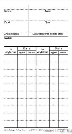 Karta ksiązki MICHALCZYK I PROKOP typ A6 50 kartek