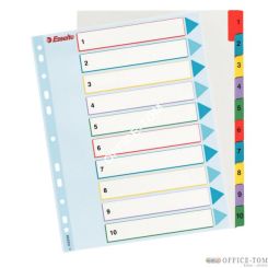 Przekładki karton. Mylar A4 Maxi z lamin. kartą do wielokrotnego opisywania, 1-10 ESSELTE