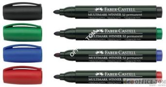 Marker 52 permanentny  NIEBIESKI końcówka okrągła opakowanie 12szt. FABER-CASTELL