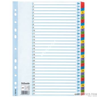 Przekładki kartonowe Mylar A4 ESSELTE, biały 1-31