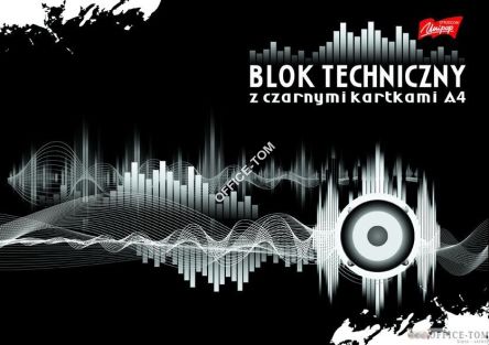 Blok techniczny z czarnymi kartkami 180 g/m2, A4, 10k.