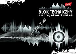 Blok techniczny z czarnymi kartkami 180 g/m2, A4, 10k.