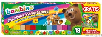 Plastelina BAMBINO 18 kol. Kwadrat - podkładka GRATIS St.Majewski