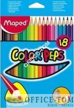 Kredki COLORPEPS JUMBO TRÓJKĄTNE 18 szt pudełko z zawieszką Maped