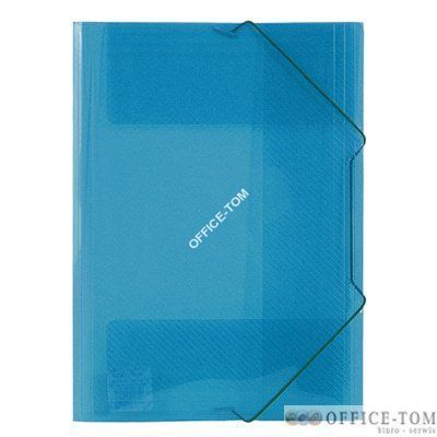 Teczka plastikowa z gumką szeroka TG-12 Biurfol Niebieski transparnetna