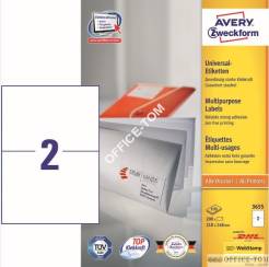 Trwałe Etykiety AVERY ZWECKFORM uniwersalne A4, 100 ark./op., 210 x 148 mm, białe