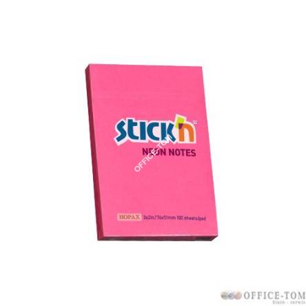 Notes Samoprzylepny 76X51mm Ciemnoróżowy Neon (12) 21161 Stick\'n