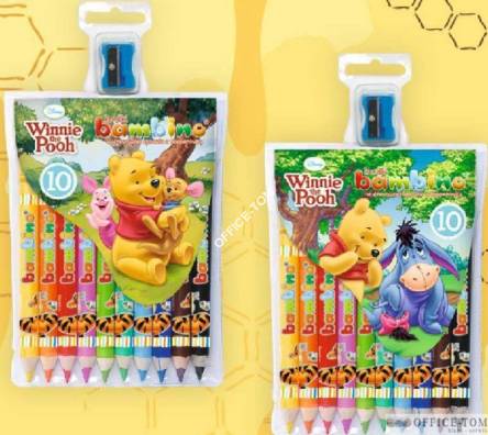 Kredki BAMBINO w opr.drew. 10 kol. z nadrukiem + temperówka DISNEY KUBUŚ  St.Majewski
