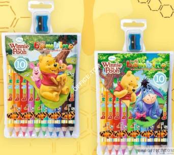 Kredki BAMBINO w opr.drew. 10 kol. z nadrukiem + temperówka DISNEY KUBUŚ  St.Majewski