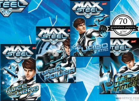 Zeszyt okładka laminowana A5, 16k., linia dwukolorowa, MAX STEEL ST.MAJEWSKI