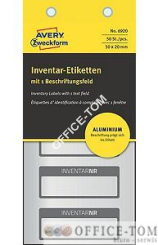 Etykiety inwentaryzacyjne aluminowe 50x20; 50szt. czarne 6920 Avery Zweckform