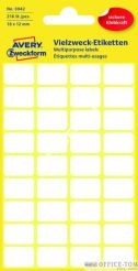 Białe minietykiety do opisywania ręcznego Avery Zweckform, 216 etyk./op., 18 x 12 mm
