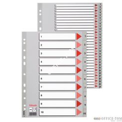 Przekładki plastikowe szare PP numeryczne A4 ESSELTE, 1-6