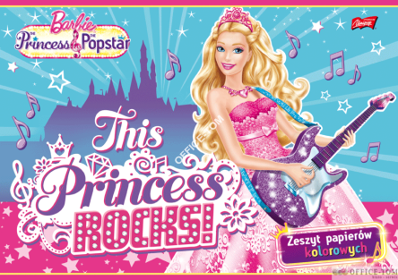 Zeszyt papierów kolorowych nabłyszczanych A4, 10k. BARBIE  ST.MAJEWSKI