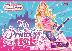 Zeszyt papierów kolorowych nabłyszczanych A4, 10k. BARBIE  ST.MAJEWSKI
