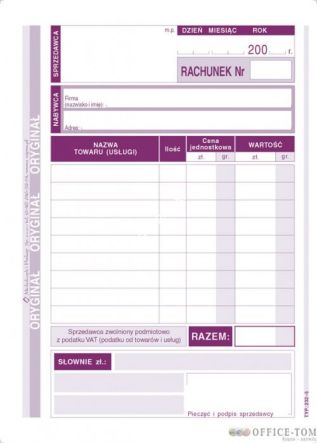 Rachunek MICHALCZYK I PROKOP A6 (pion) 80 kartek