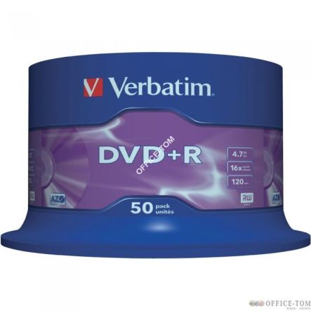 Płyta VERBATIM DVD+R cake box 50 4.7GB 16x Matt Silver