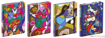 Notatnik ekskluzywny NARCISSUS 80k. Colorful Cats 12x17 4 wzory