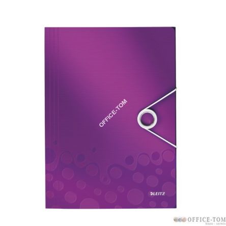 Teczka z gumką Leitz WOW, 15 mm 150k A4 Metaliczna fioletowa