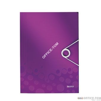 Teczka z gumką Leitz WOW, 15 mm 150k A4 Metaliczna fioletowa