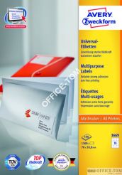 Etykiety uniwersalne Avery Zweckform 70 x 50,8 Biały 1500szt 100 arkuszy papierowe