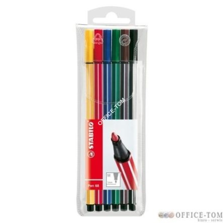 Flamastry STABILO Pen 68, zestaw 6 szt. w plastikowym etui