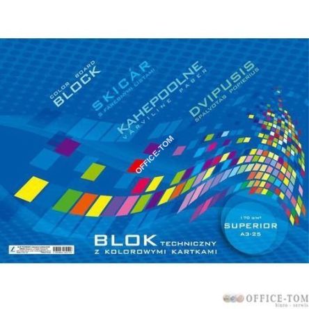 Blok techniczny A4 z kolorów kar KRESKA