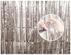 Kurtyna dekoracyjna srebrna, 90x240 cm, GoDan