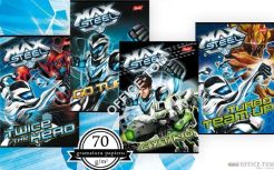 Zeszyt okładka laminowana A5, 32k., krata, MAX STEEL ST.MAJEWSKI