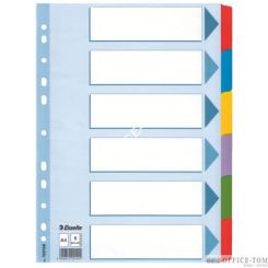 Przekładki, kolorowy karton, karta opisowa Mylar A4, ESSELTE, 6 kart