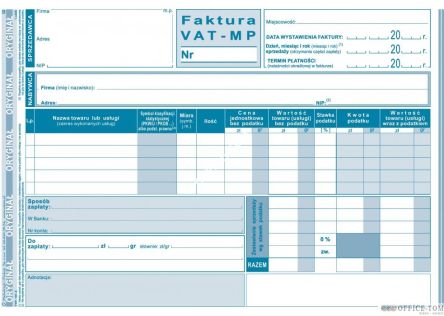 Faktura VAT MICHALCZYK I PROKOP A5 80 kartek