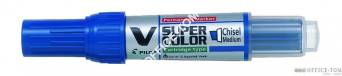 Marker permanentny PILOT V Super  Color końcówka ścięta niebieski