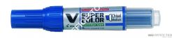 Marker permanentny PILOT V Super  Color końcówka ścięta niebieski