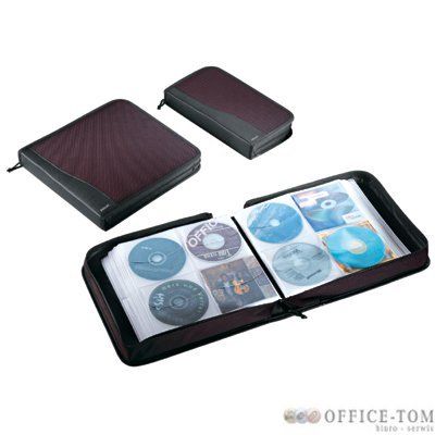 Pokrowiec ESSELTE DATALINE na 24 CD/DVD, bordowy/czarny