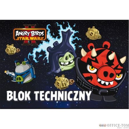 Blok techniczny z kolorowymi kartkami A4, 10k ANGRY BIRDS & STAR WARS II
