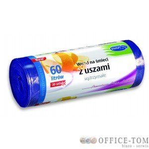 STELLA Worki na śmieci z USZAMI WYTRZYMAŁE 60L 20szt. GRANATOWE (HD-LD)