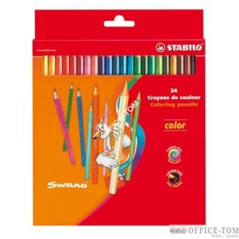 Kredki szkolne STABILO color, zestaw 24 szt. w pudełku kartonowym \"Swan\"