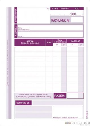 Rachunek MICHALCZYK I PROKOP A6 (pion) 80 kartek