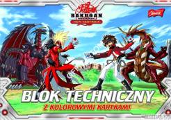 Blok techniczny z kolorowymi kartkami A4, 10k. BAKUGAN