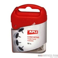 Pinezki niklowane 50szt. APLI 12345 pudełko plastik